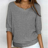 Nele | Oversize Strickpullover Weich Und Bequem in Grau