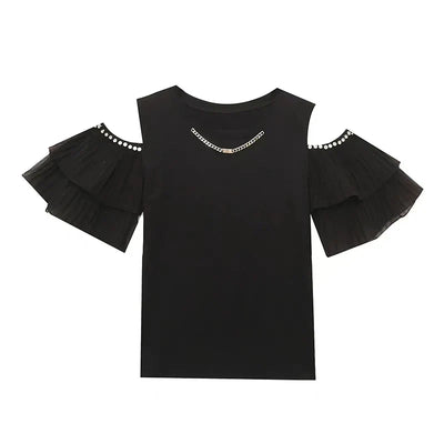 Sexy schulterfreies T-shirt