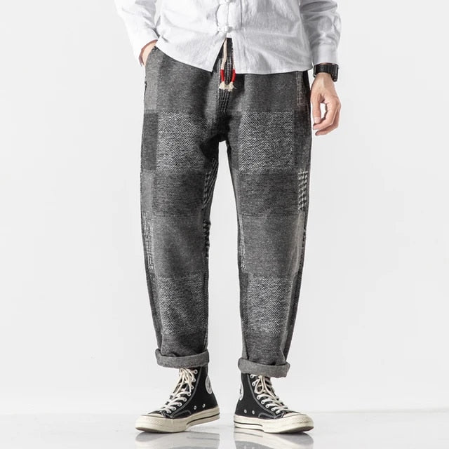 Baumwoll-Sweatpants mit Patchwork