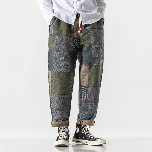 Baumwoll-Sweatpants mit Patchwork