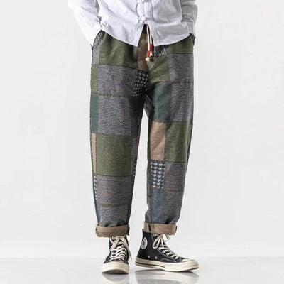 Baumwoll-Sweatpants mit Patchwork