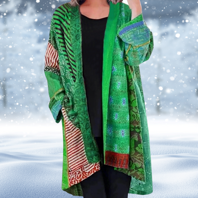 Rhian - Abstrakte Vintage-Strickjacke