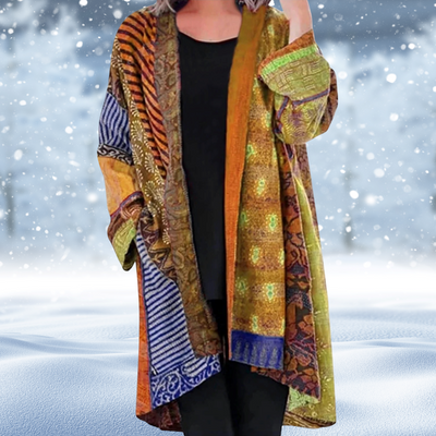 Rhian - Abstrakte Vintage-Strickjacke