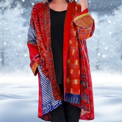 Rhian - Abstrakte Vintage-Strickjacke