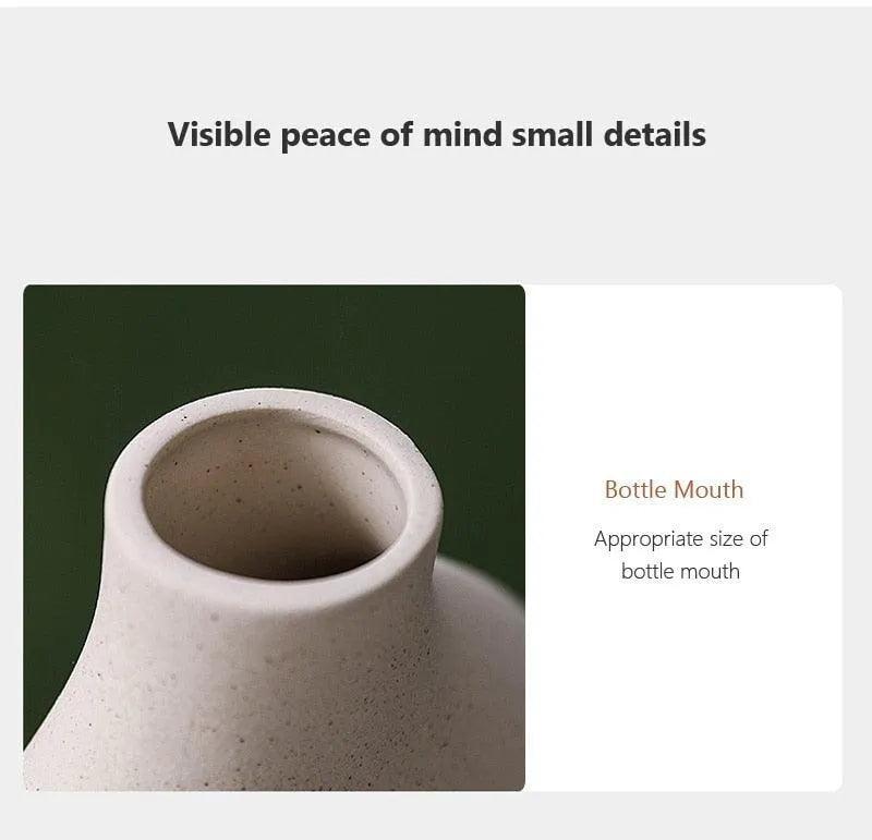 Nordic Beige Keramikvase 2Stk./Set │ Weiße Matte Blumentöpfe für Pampasgras │ Wohnzimmer Wohnkultur Geschenke