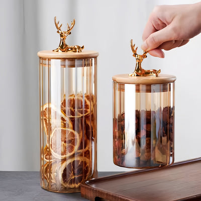 Nordische Hirschkopf-Glasbehälter Set