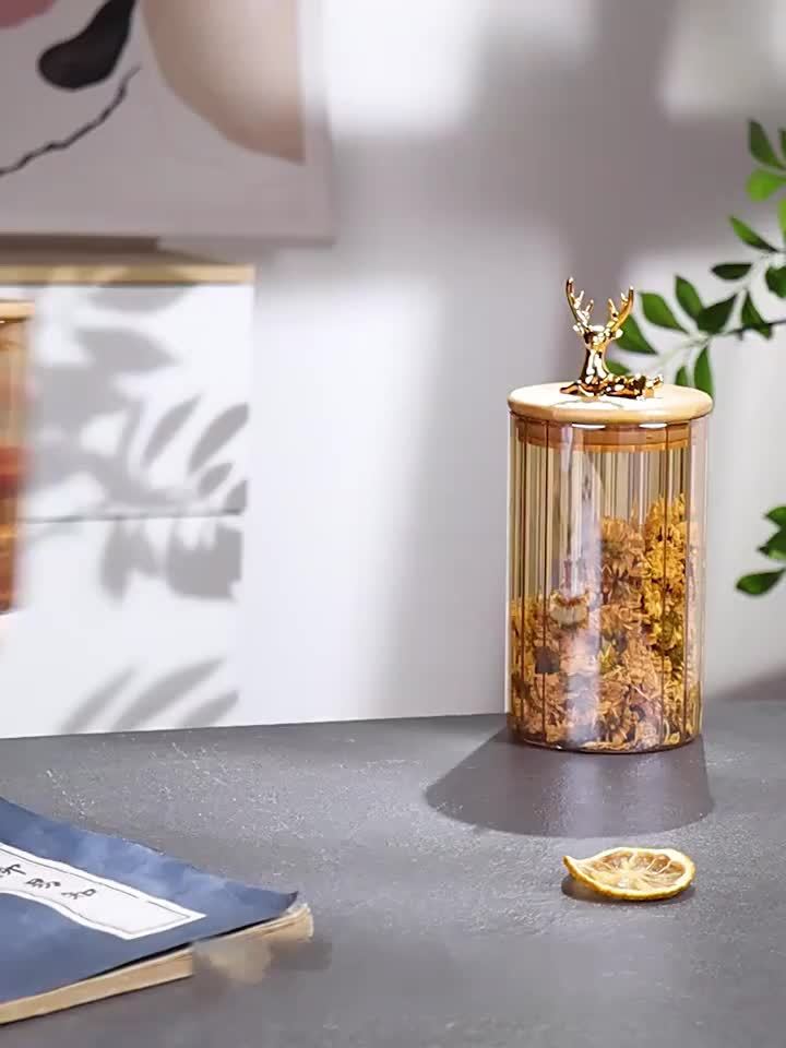 Nordische Hirschkopf-Glasbehälter Set