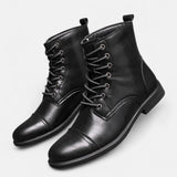 Stilvolle Herrenstiefel aus hochwertigem Kunstleder in Schwarz