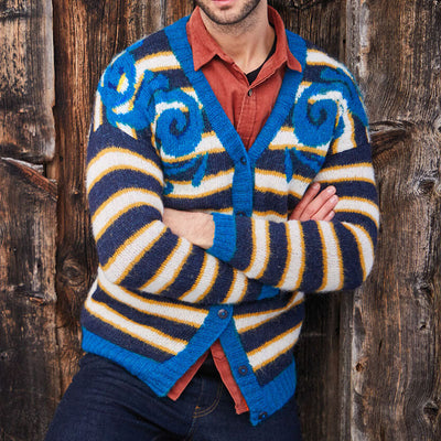 Herren gemusterter Strickpullover mit kreativem Design Aliams