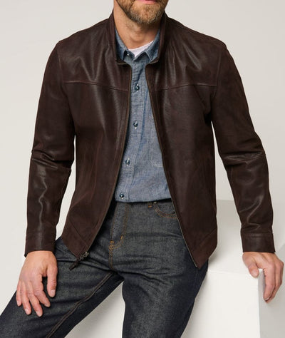 Herren elegante Lederjacke mit strukturiertem Design Aliams