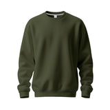 Herren nan Oversize-Rundhals-Sweatshirt aus weichem Baumwollfleece mit gerippten Bündchen Drune in Olivgrün