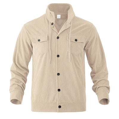 Herren cordjacke mit hochgeschlossenem Kragen und praktischen Pattentaschen Aliams