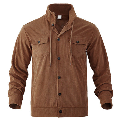 Herren cordjacke mit hochgeschlossenem Kragen und praktischen Pattentaschen Aliams