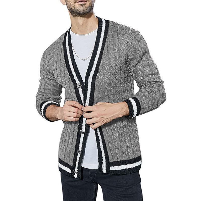 Slim Fit Stand Cardigan Pullover für Männer