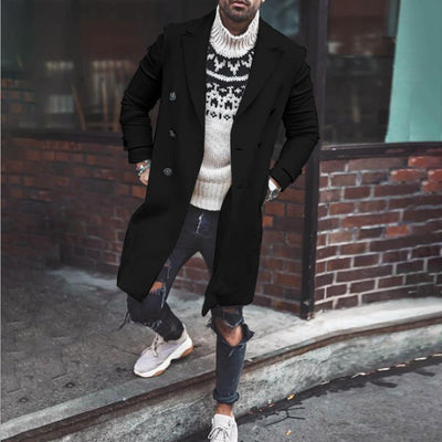 Herren eleganter Doppelreiher-Mantel Aliams