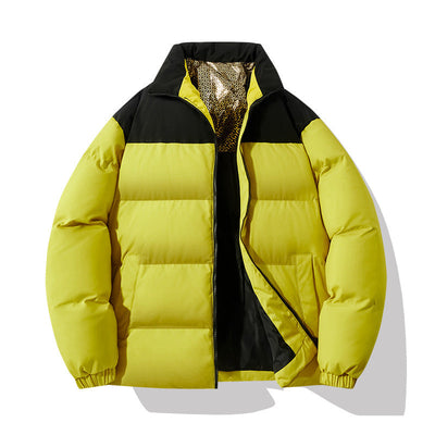 Gefütterte Herren Steppjacke mit hohem Kragen