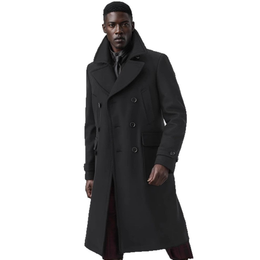 Herren eleganter Trenchcoat mit doppelter Knopfleiste Aliams