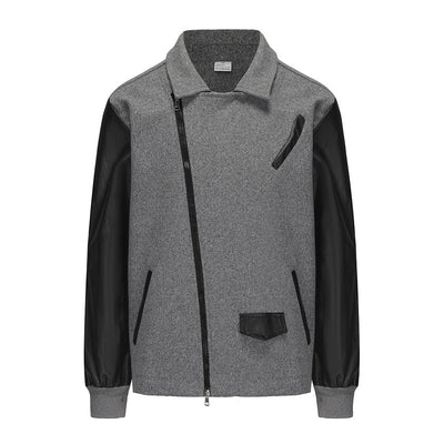 Herren Bikerjacke mit zwei Materialien und praktischen Taschen Aliams