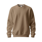 Herren nan Oversize-Rundhals-Sweatshirt aus weichem Baumwollfleece mit gerippten Bündchen Drune in Kamel