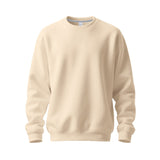 Herren nan Oversize-Rundhals-Sweatshirt aus weichem Baumwollfleece mit gerippten Bündchen Drune in Apricot