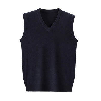 Herren V-Pullover aus feiner Baumwollmischung mit eleganter Struktur Aliams