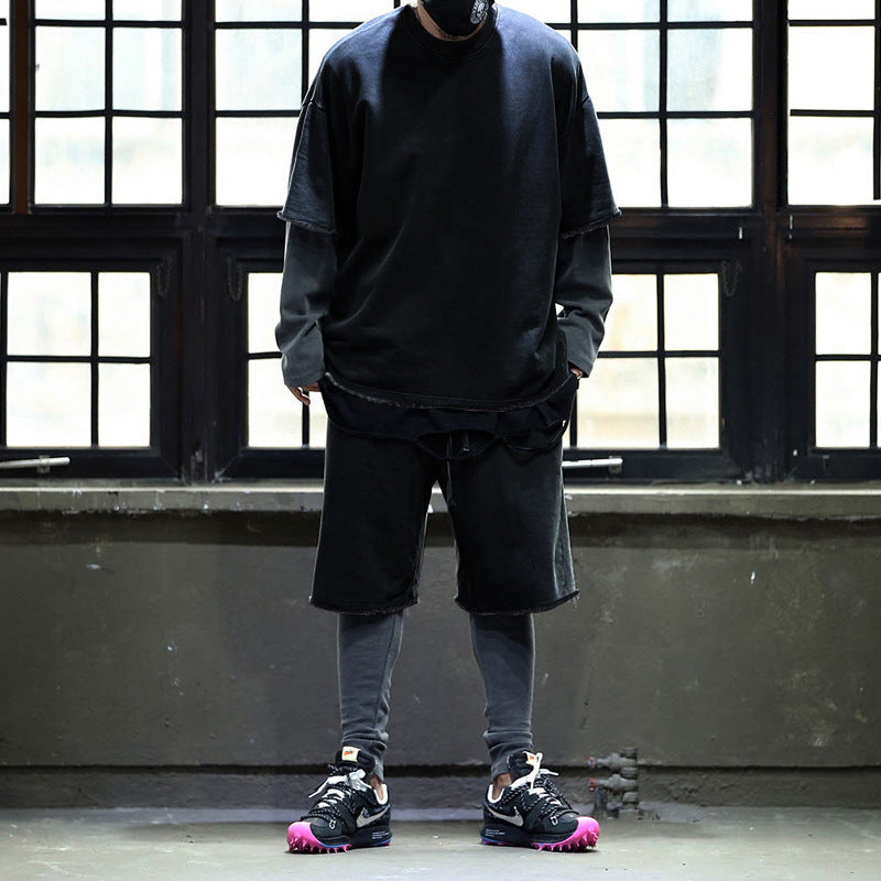 Herren lässiges Premium Freizeit-Set mit Oversized T-Shirt und lockeren Shorts Aliams