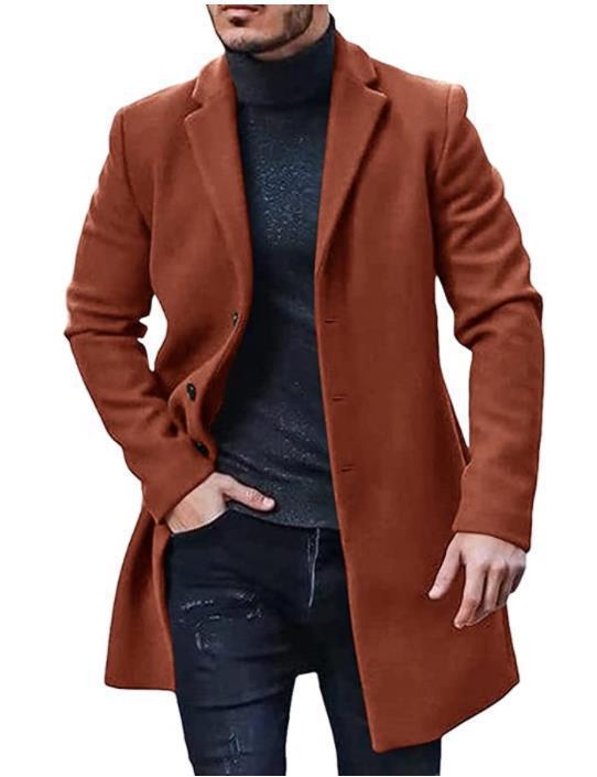 Herren eleganter Langmantel mit modernem Schnitt und hochwertigem Innenfutter Aliams