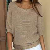 Katrine – Strickpullover Mit Rundhalsausschnitt in Braun