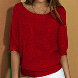Katrine – Strickpullover Mit Rundhalsausschnitt in Rot
