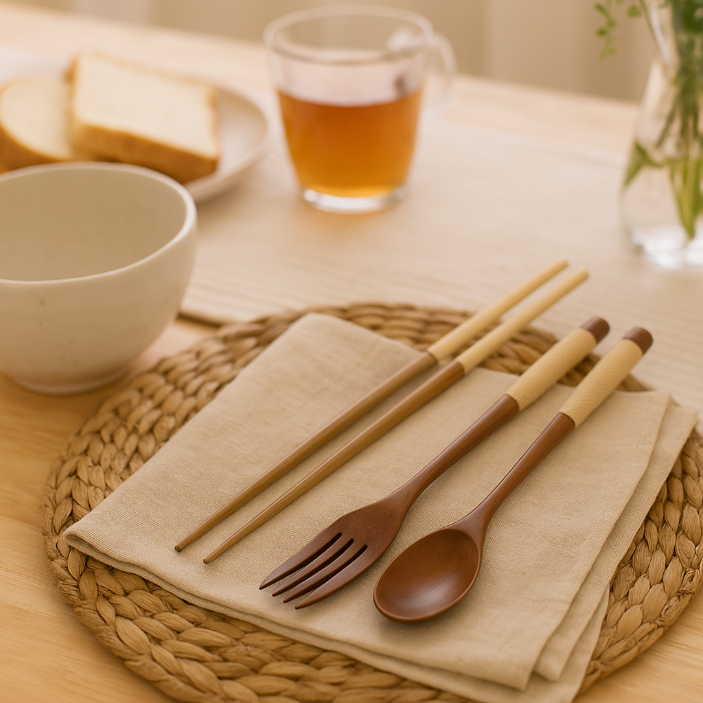 Orvanna | 3-teiliges handgefertigtes Esszimmerset aus Holz