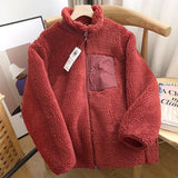 Damen Winterjacke | Teddy-Effekt | Kuschelig weich & winddicht in Rot