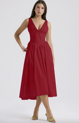 Eurybia - Korsett-Midikleid in Rot