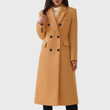 Andrea | Damen Klassischer Wollmantel in Braun
