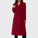 Andrea | Damen Klassischer Wollmantel in Rot