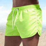 VINCENT | KURZE HERREN-BADEHOSE in Gelb-Grün