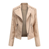 Lilian | Damen Modische Jacke mit asymmetrischem Reißverschluss in Khaki