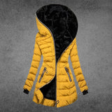 Stilvolle warme Winterjacke für Damen in Gelb