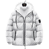 ROBERT - Baumwolljacke mit Allover-Briefdruck in Weiß