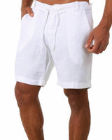 Stilvolle Leinen-Shorts für Herren - Leo in Weiß