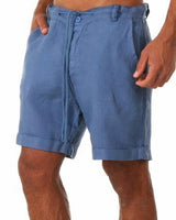 Stilvolle Leinen-Shorts für Herren - Leo in Blau