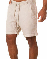 Stilvolle Leinen-Shorts für Herren - Leo in Beige
