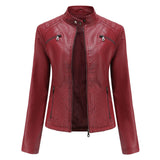 Sabine | Damen Modische Jacke mit Gesteppter Schulterpartie in Burgund