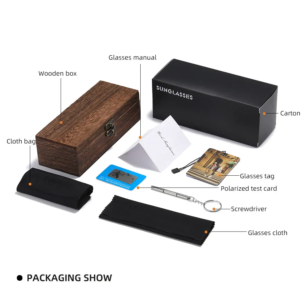 Retro Holzmaserung Sonnenbrillen