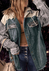 Nina - Retro-Cordjacke in Dunkelgrün