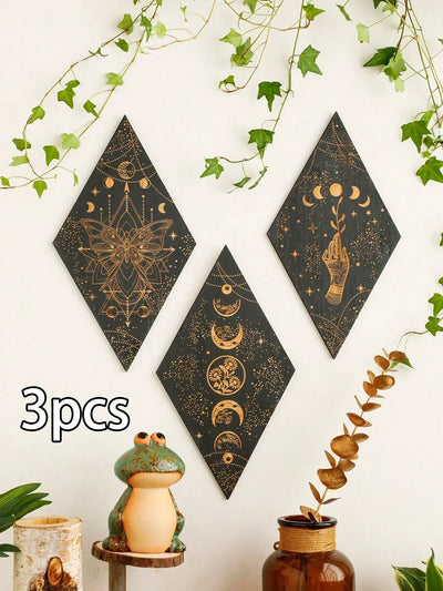 Rhomboid Holz Wanddekoration