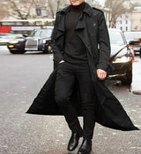 Niba | Lässiger modischer Herren Trenchcoat in Schwarz