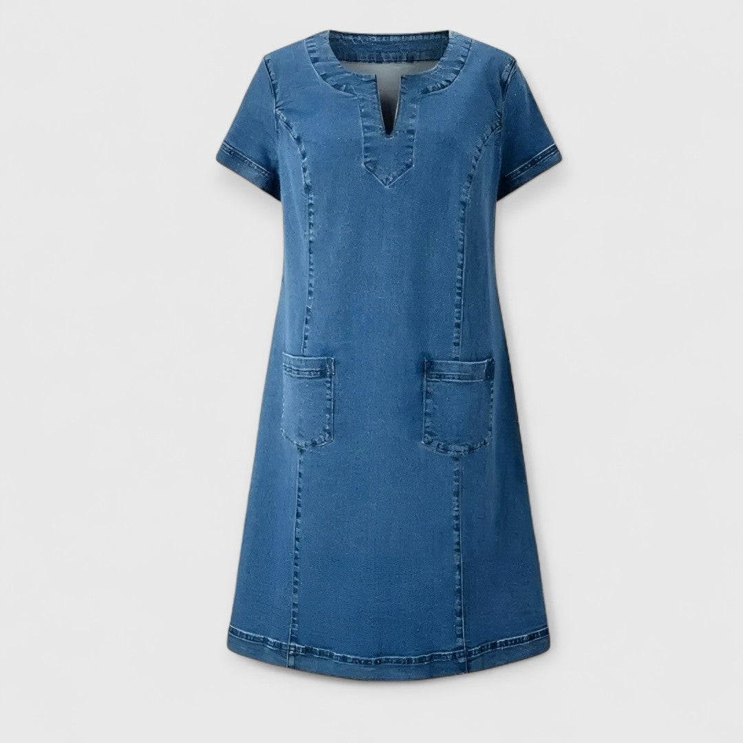 Monica | Weiches Denim-Kleid mit Taschen