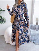 Lavanda - Kleid mit Boho-Print in Königsblau
