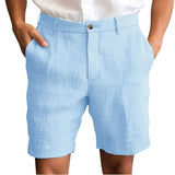 Fotis - Elegantes Leinen Kurzhosen in Blau