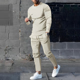 RAFAEL – Leichtes Set aus Pullover und Hose für Herren in Apricot